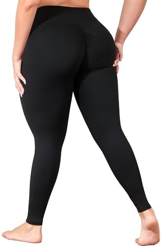 MEJING Plus Size Butt Lifting Leggings with Pockets for Women, L